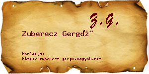 Zuberecz Gergő névjegykártya